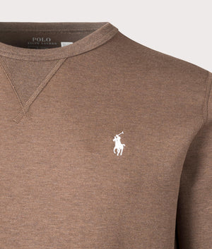 Polo ralph Lauren Crew Neck Sweatshirt in Cedar heather, Detail Shot at EQVVS 