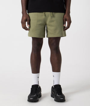 Relaxed Fit Athletic Sweat Shorts in Tree Green by Polo Ralph Lauren. EQVVS Front Angle Shot.