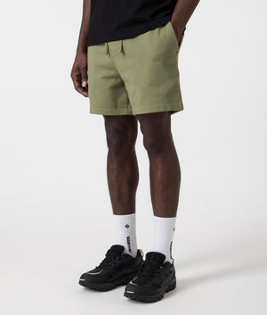 Relaxed Fit Athletic Sweat Shorts in Tree Green by Polo Ralph Lauren. EQVVS Side Angle Shot.