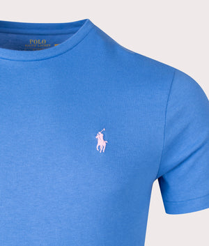 Polo Ralph Lauren New England Blue Custom Slim Fit T-Shirt Detail Shot EQVVS