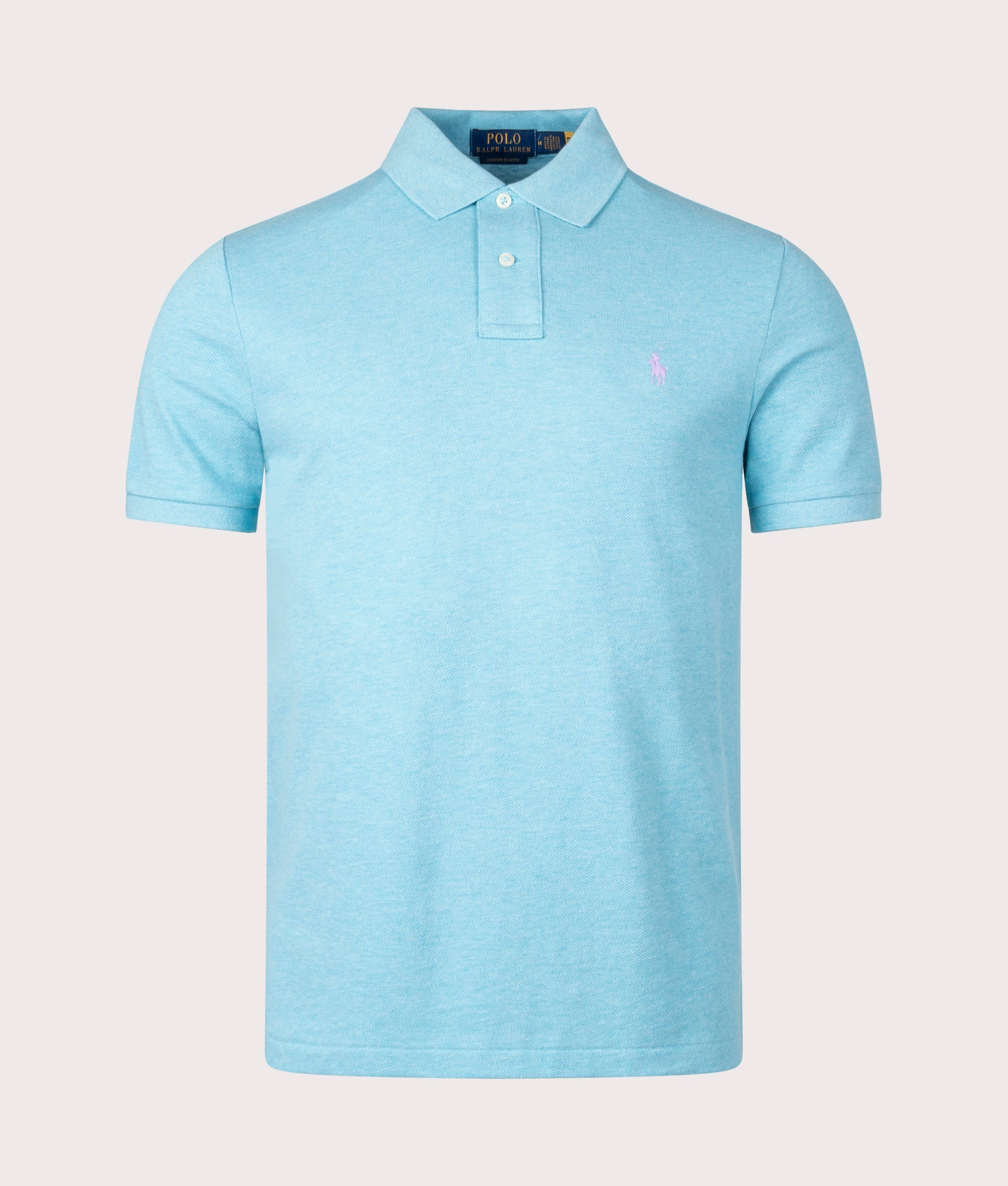 Custom Slim Fit Mesh Polo Shirt in 368 Turquoise | Polo Ralph Lauren ...