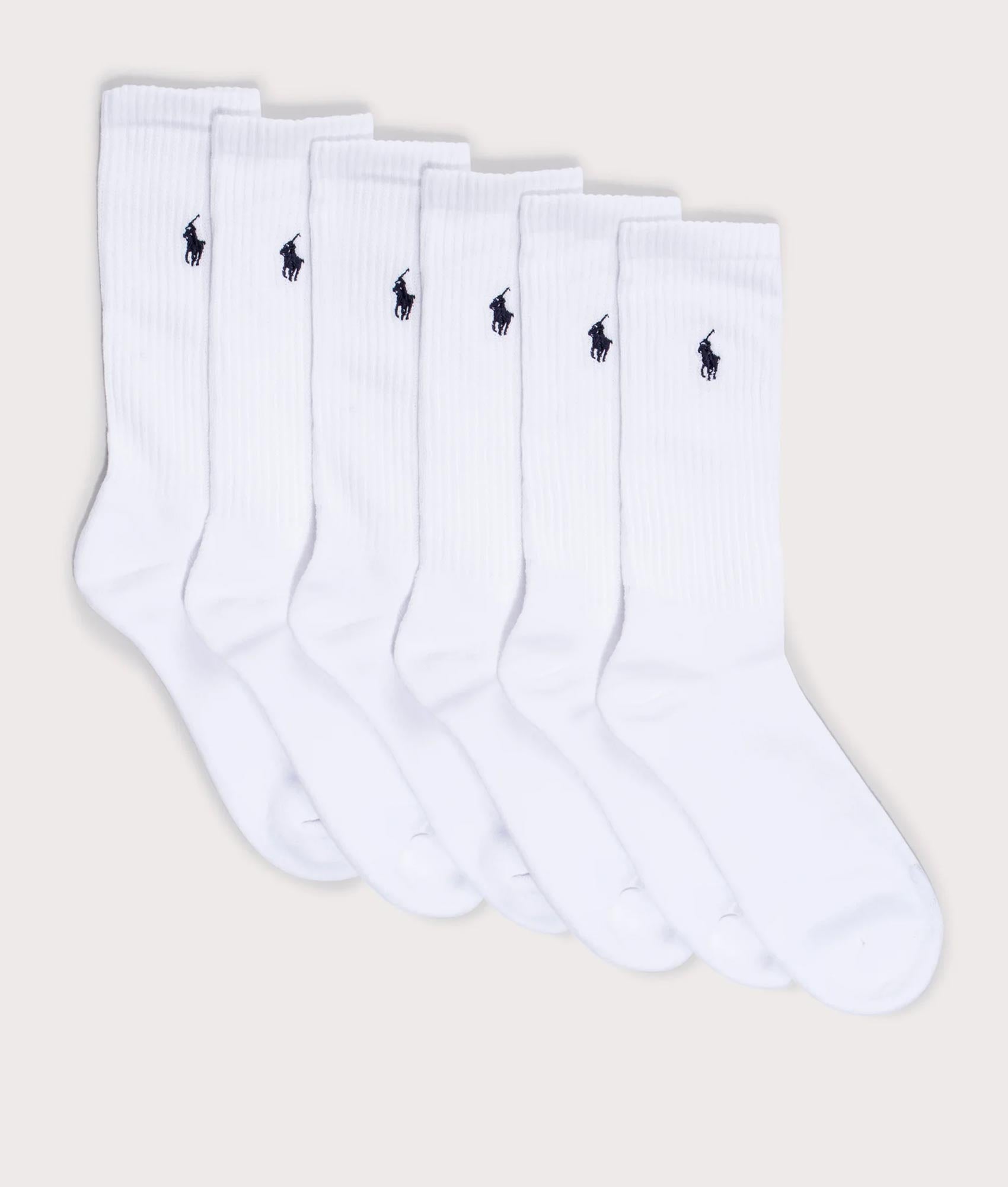 Six Pack of Stretch Crew Socks. Shot by EQVVS. Front shot.