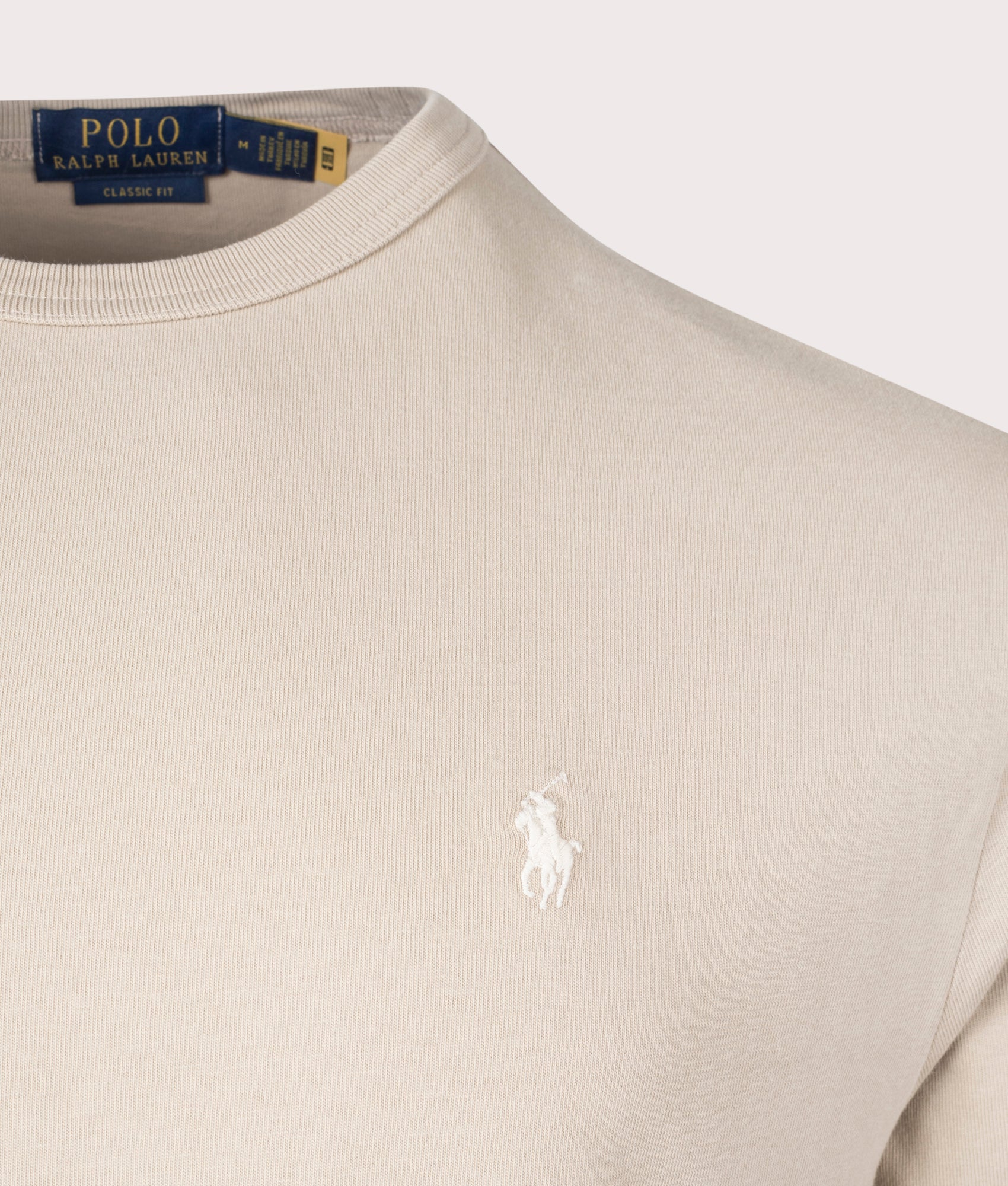 Polo Ralph Lauren Classic Fit Jersey T-Shirt Coastal Beige Detail Shot EQVVS