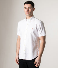 Custom Fit Short Sleeve Lightweight Oxford Shirt: 010 Bsr White 