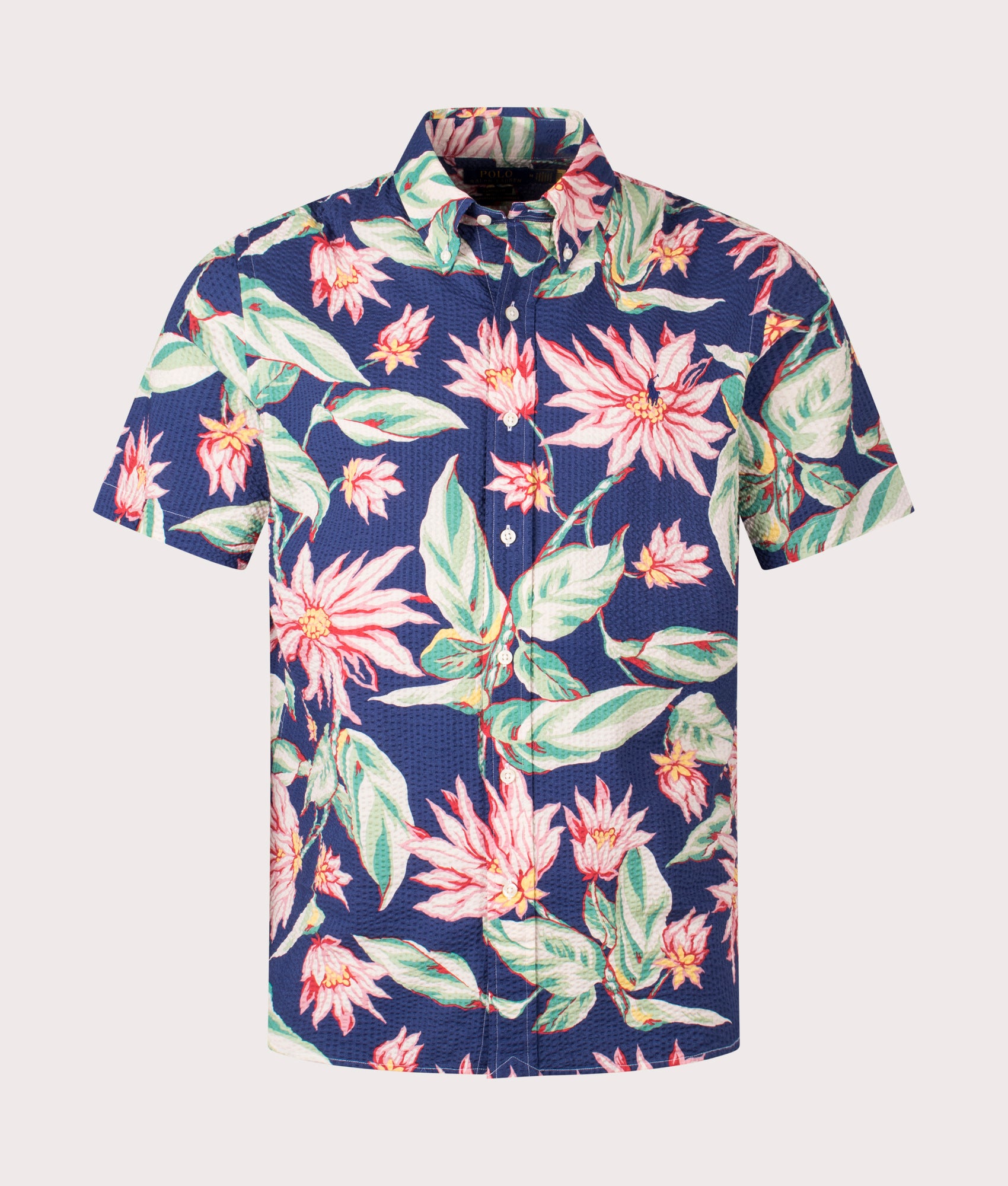 Classic Fit Floral Seersucker Shirt in Belleville Floral by Polo Ralph Lauren. EQVVS Front Angle Shot.