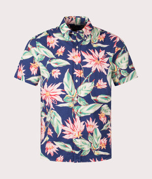 Classic Fit Floral Seersucker Shirt in Belleville Floral by Polo Ralph Lauren. EQVVS Front Angle Shot.