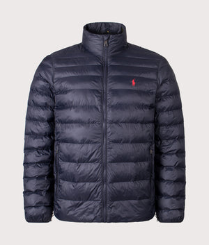 The Colden Packable Jacket in Collection Navy. | Polo Ralph Lauren | Shot at EQVVS | Front shot 