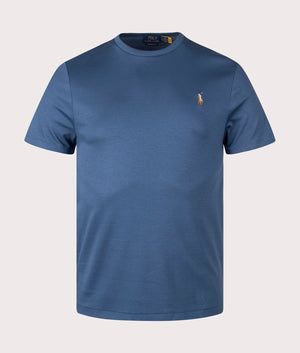 Custom Slim Fit Pima T-Shirt in Clancy Blue by Polo Ralph Lauren. EQVVS Shot. 