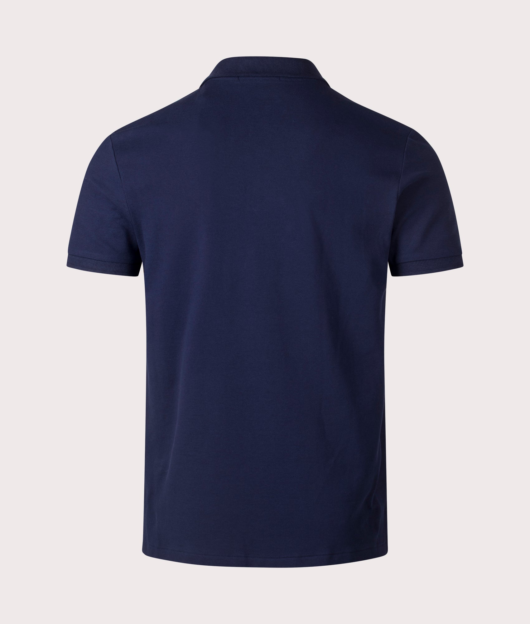 Polo Ralph Lauren Custom Slim Fit Mesh Polo Shirt in Refined Navy at EQVVS. Back Shot.