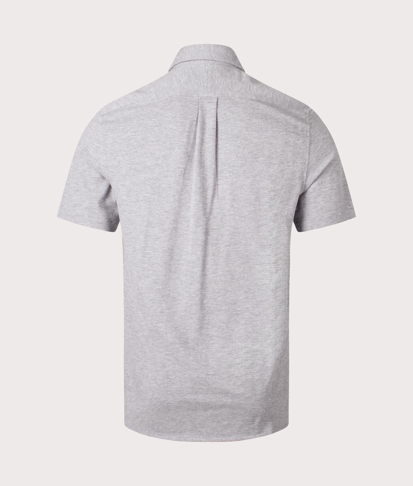 Featherweight Mesh Short Sleeve Shirt in Andover Heather by Polo Ralph Lauren. EQVVS Back Angle Shot.