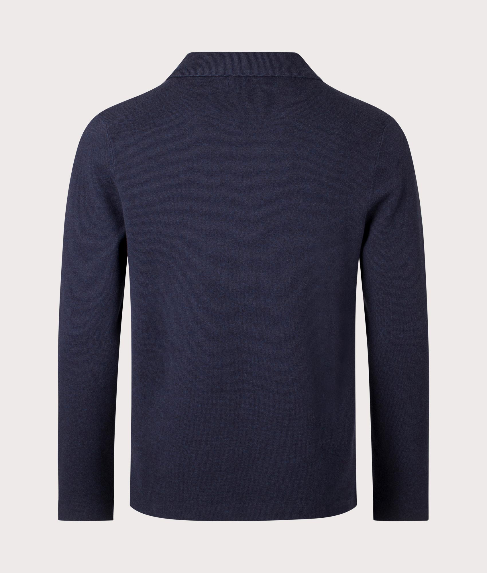 Cotton Mesh Shirt in Navy Heather by Ralph Lauren. EQVVS Back Angle Shot.
