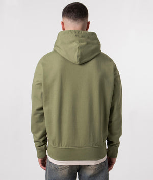 Polo Ralph Lauren Relaxed Fit Athletic Hoodie in Tree Green with Gold Branding on the Chest Back Shot at EQVVS