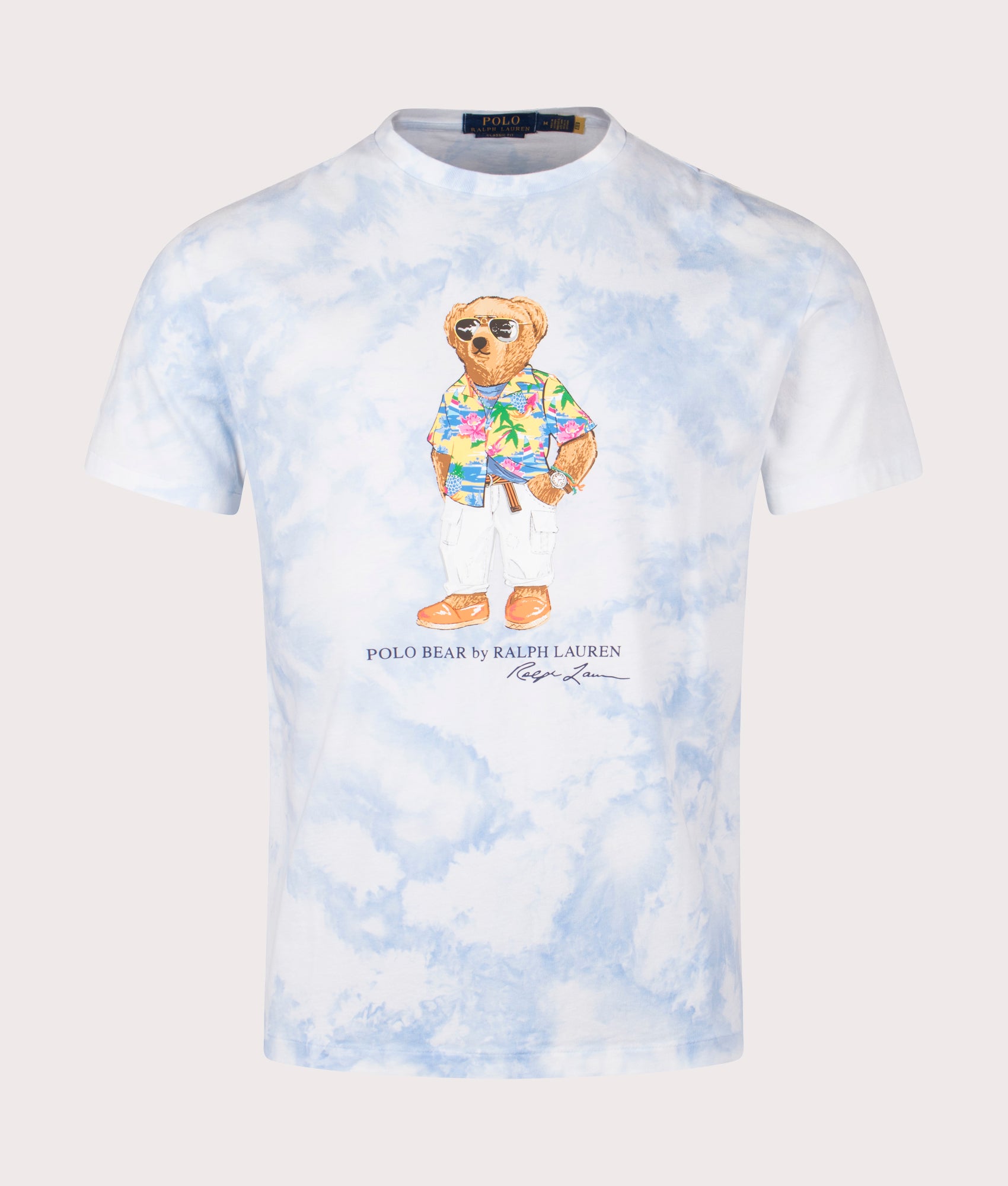 Beach Club Bear T-Shirt in Riviera Bleach Coldwash Beach Club Bear. EQVVS Front Angle Shot.