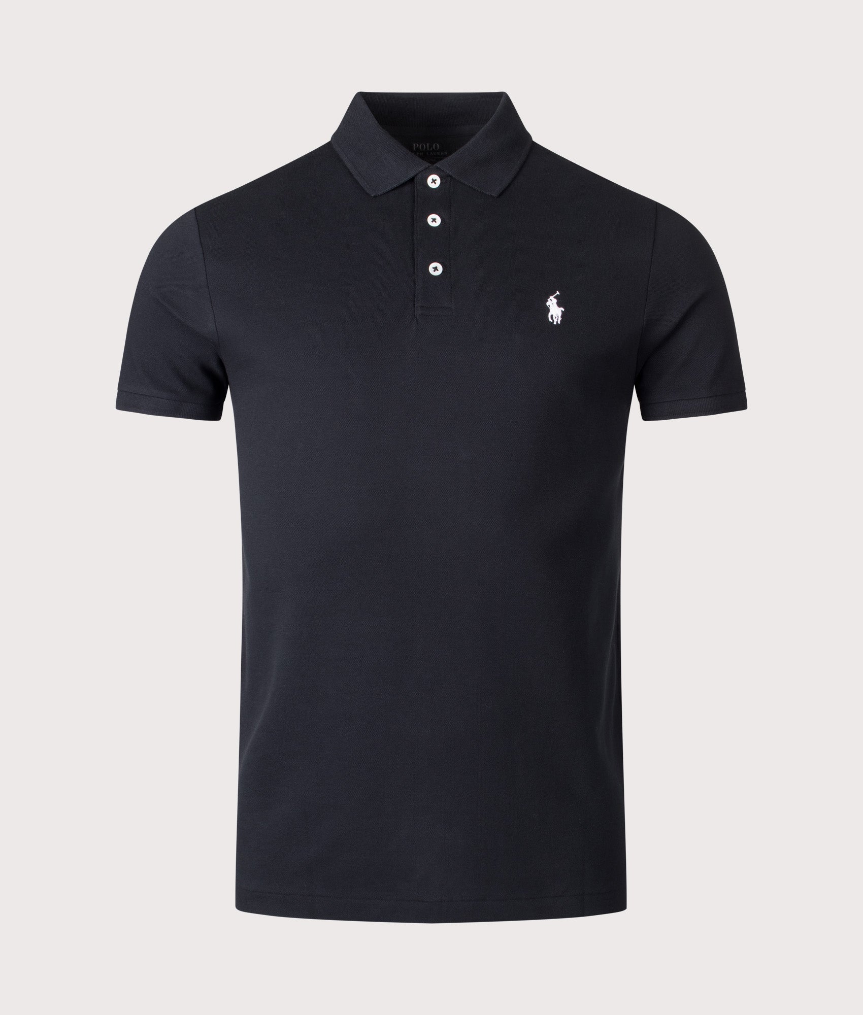 Custom Slim Fit Stretch Mesh Polo Shirt | Polo Black | Polo Ralph Lauren | EQVVS | Front shot 