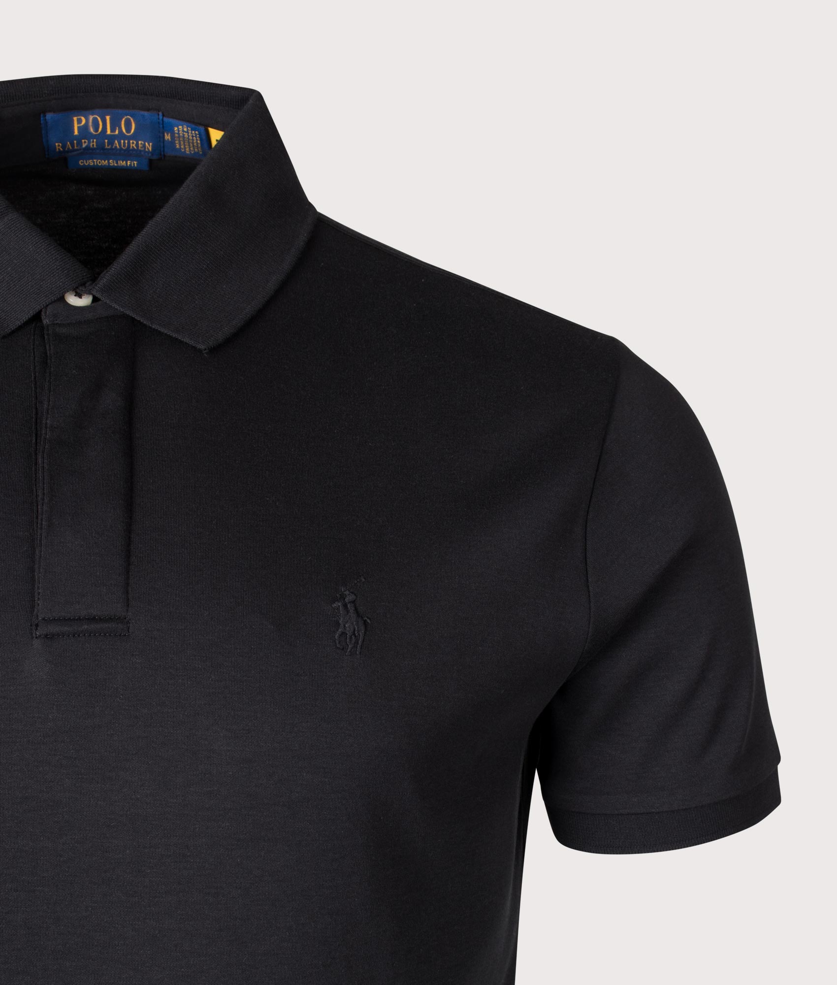 Custom Slim Fit Polo Shirt. Shot by EQVVS. Detail shot.