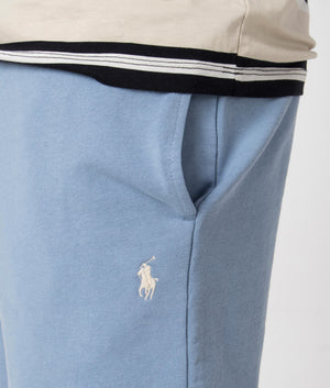 Athletic Sweat Shorts in Channel Blue by Polo Ralph Lauren. EQVVS Detail Shot.