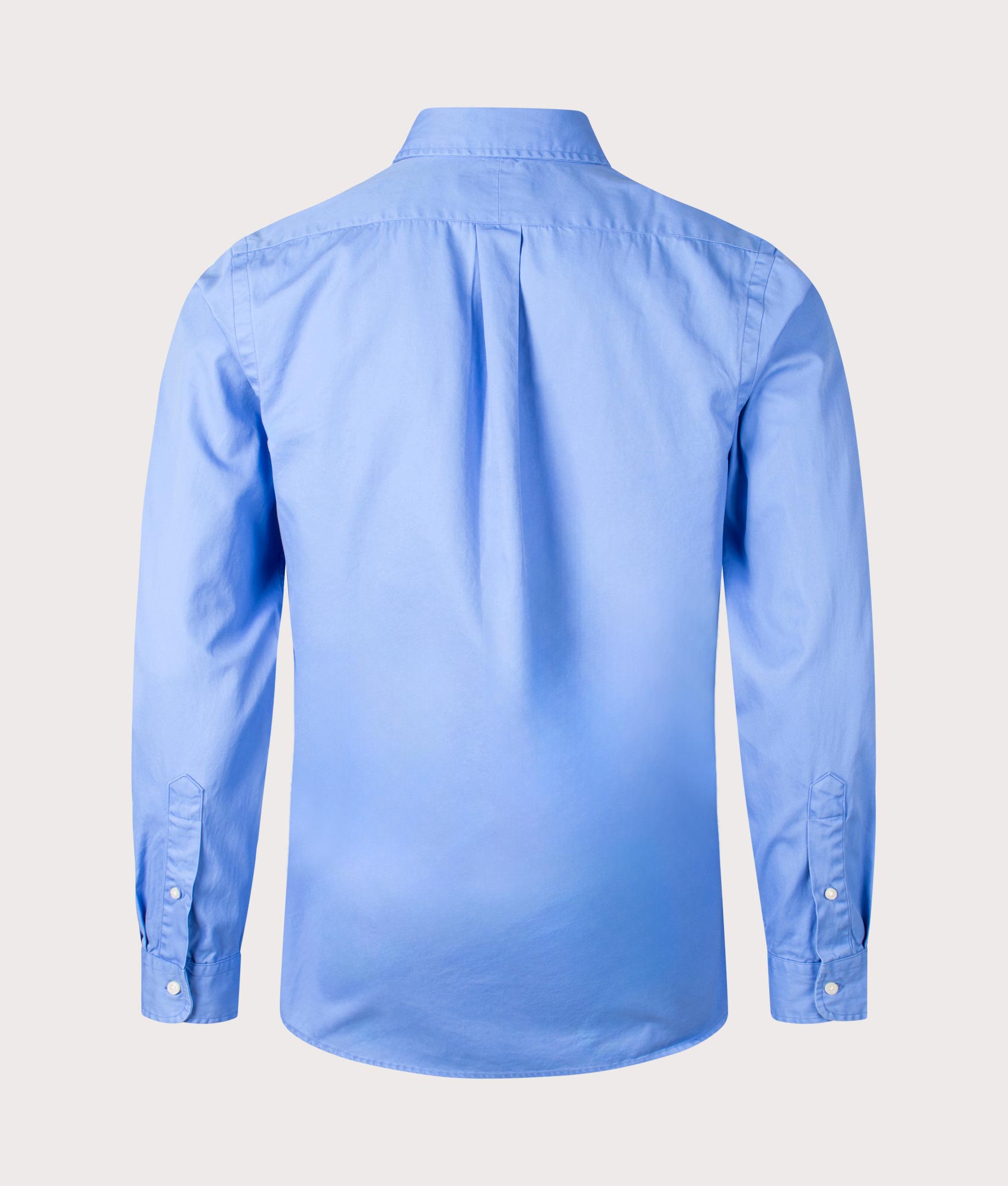 Polo Ralph Lauren Custom Fit Twill Shirt in Harbor Island Blue at EQVVS. Back Shot.