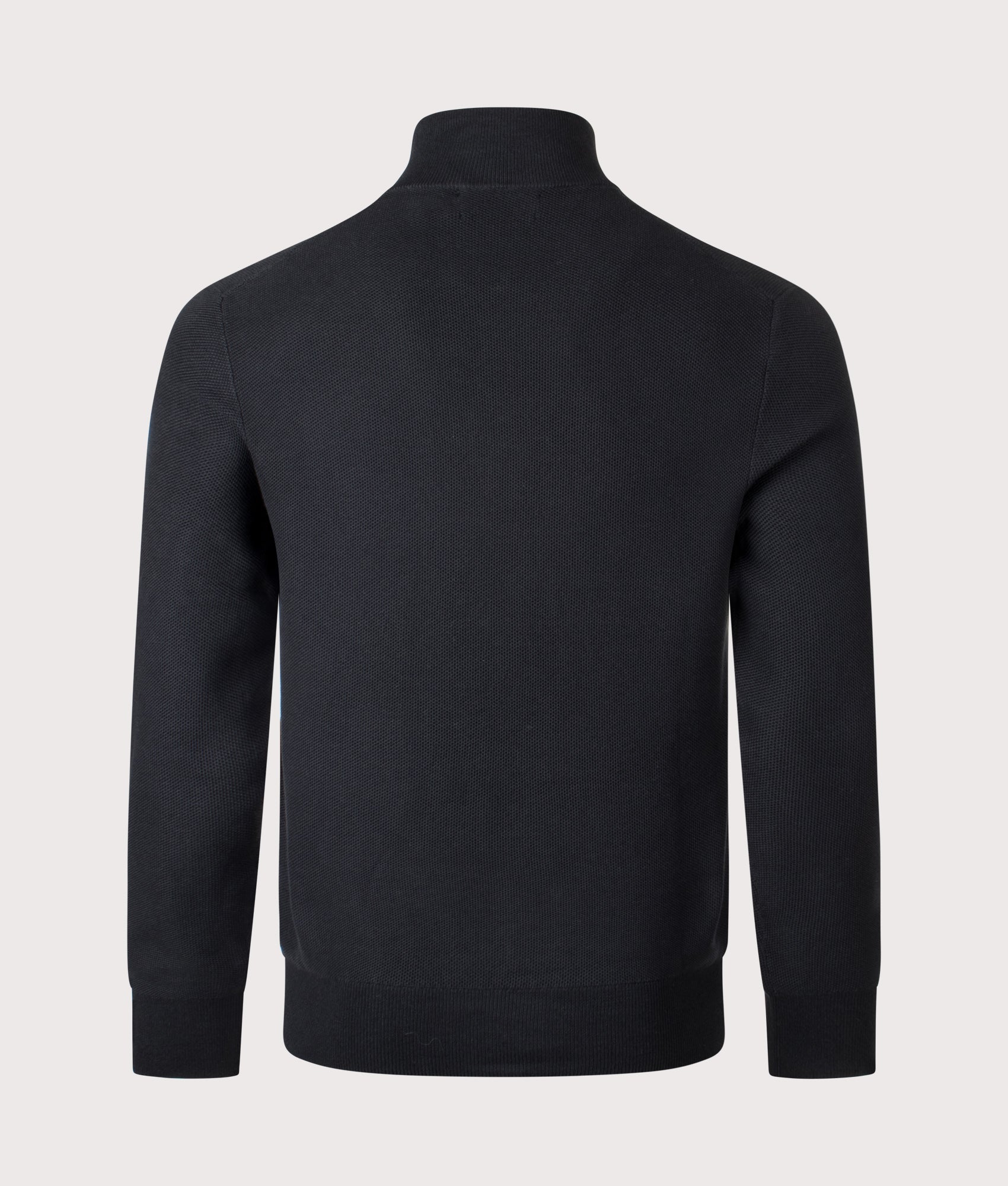 Quarter Zip Contrast Logo Knit Jumper in Polo Black | 100% Cotton | Polo Ralph Lauren | EQVVS | Back shot 