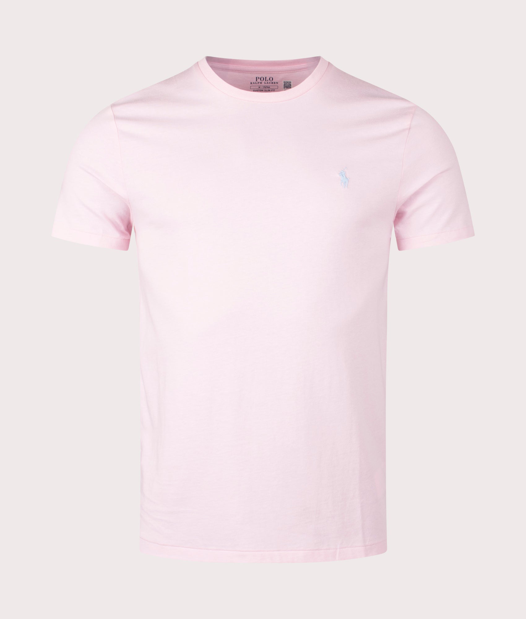 Custom Slim Fit Jersey T-Shirt in Hint of Pink by Polo Ralph Lauren. EQVVS Shot. 