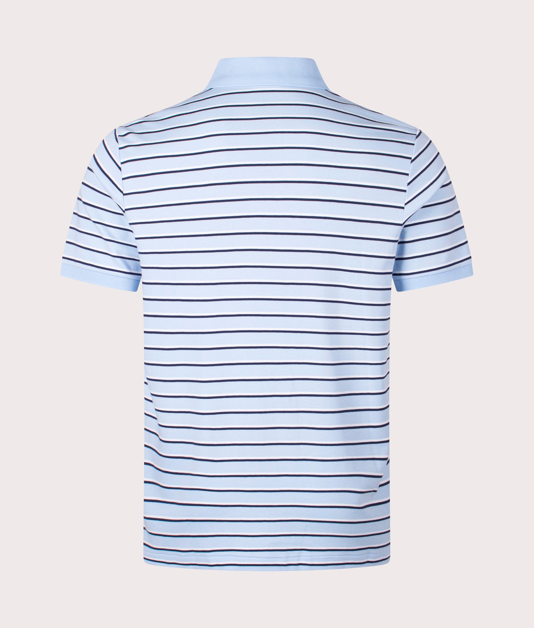 Classic Fit Soft Cotton Polo Shirt in Office Blue Multi by Polo Ralph Lauren. EQVVS Shot.