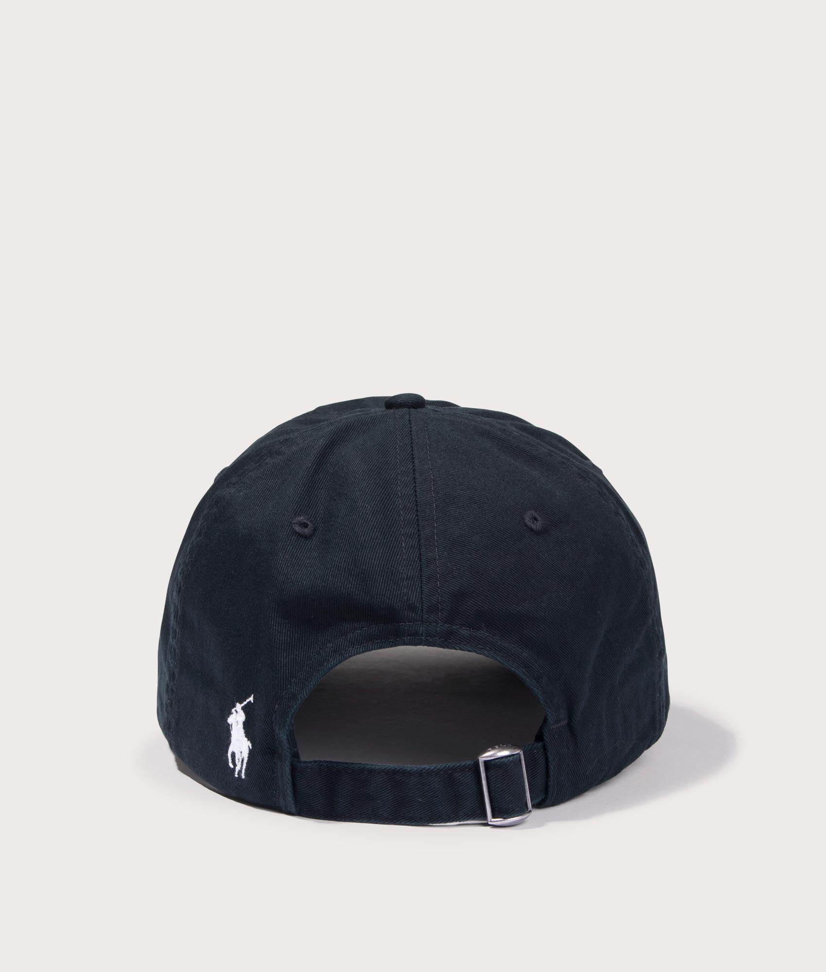 Polo Ralph Lauren Embroidered Twill Ball Cap in Polo Black. Back angle shot at EQVVS.