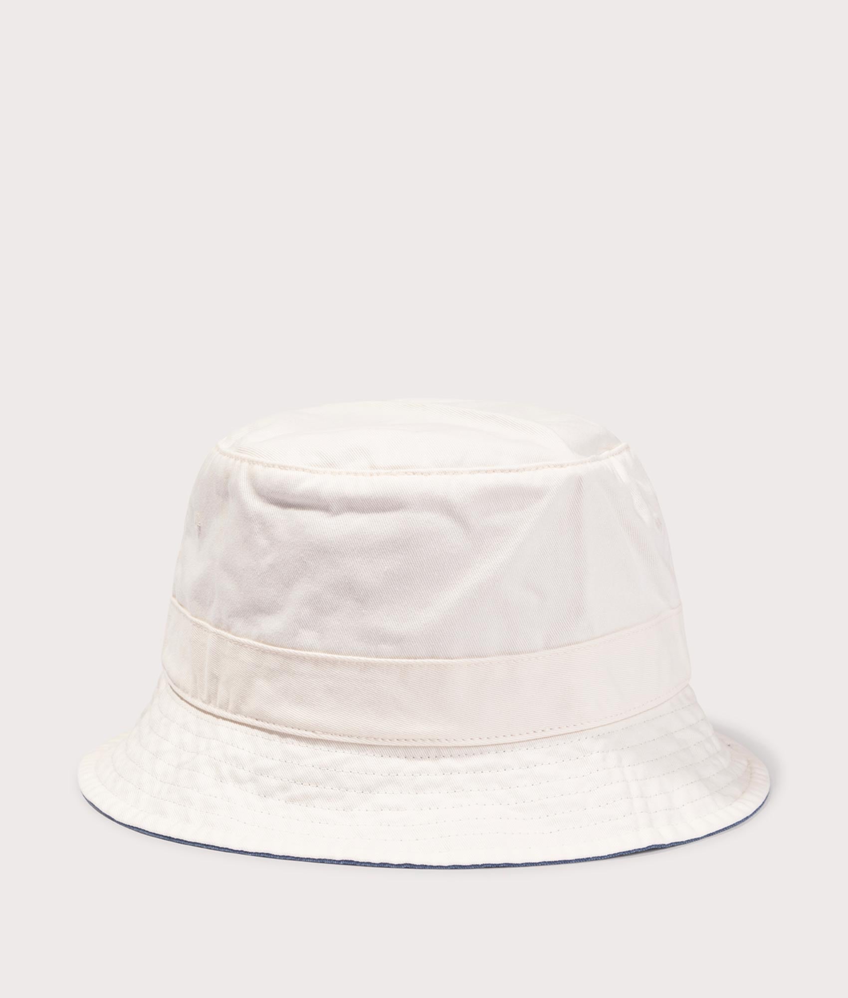 Polo Ralph Lauren Chino Bucket Hat in Herbal Milk. Back angle shot at EQVVS.