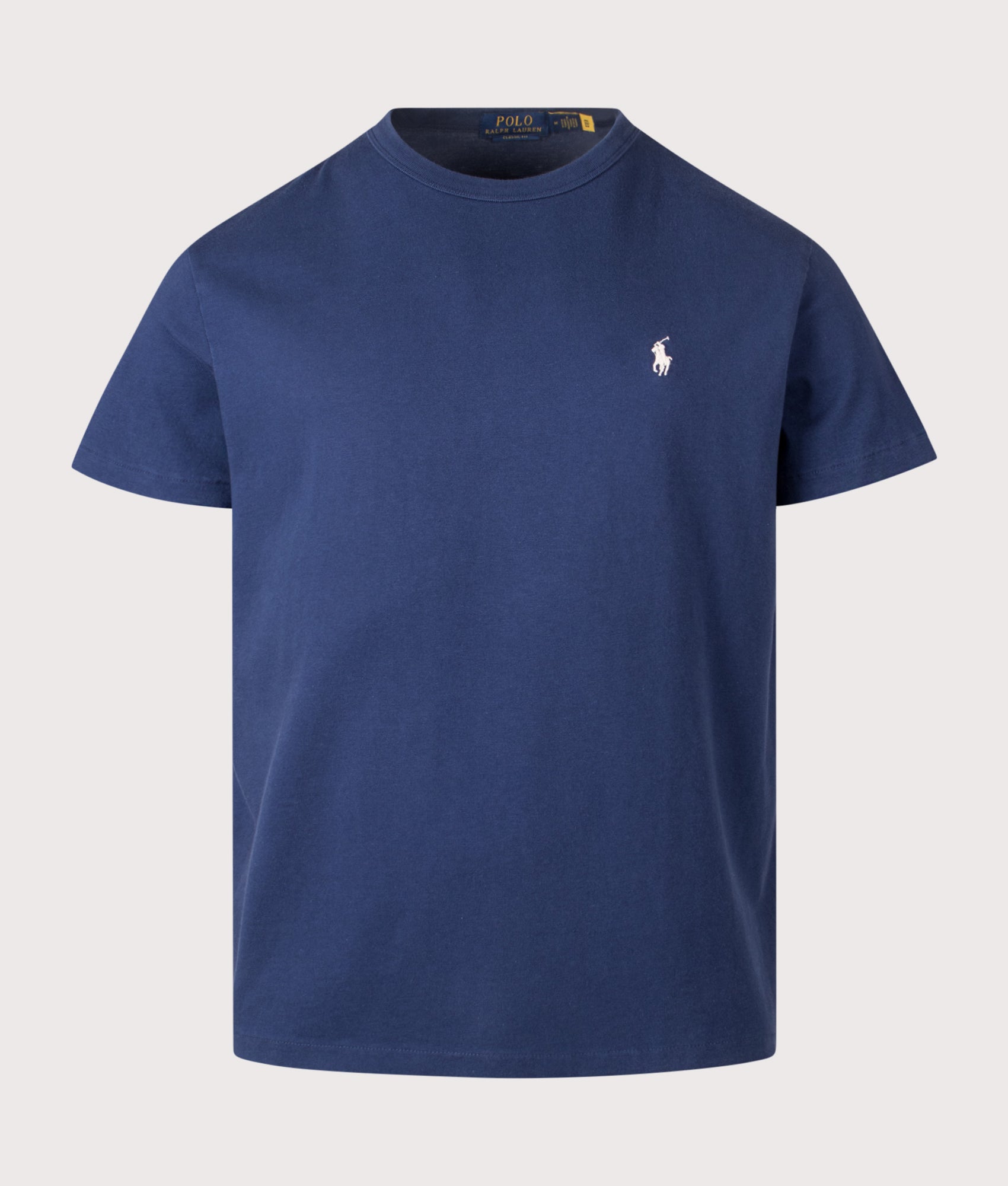 Polo Ralph Lauren Classic Fit Jersey T-Shirt in Cruise Navy at EQVVS Menswear. Front shot.