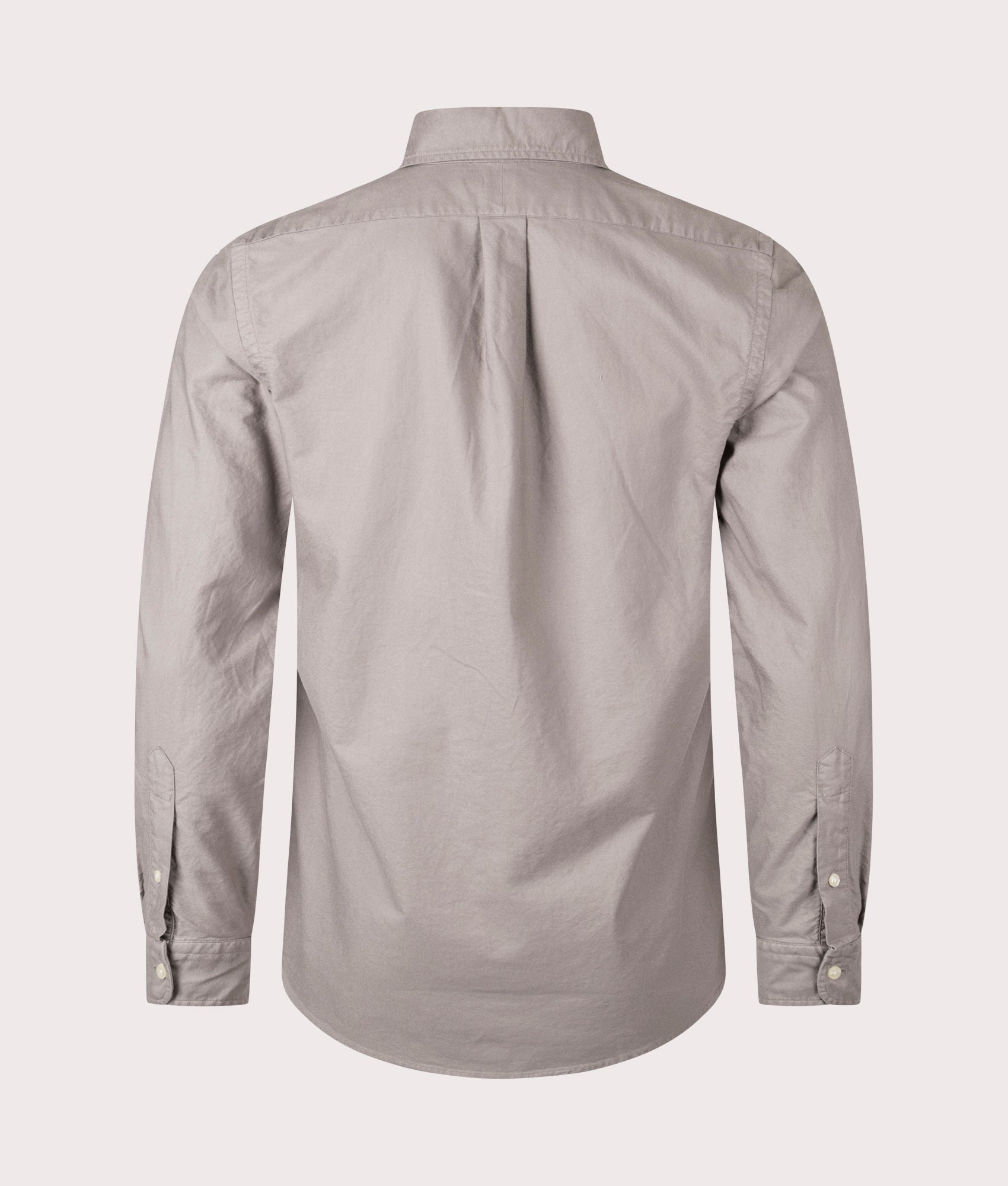Custom Fit Garment Dyed Oxford Shirt in Perfect Grey | 100% Cotton | Polo Ralph Lauren | EQVVS | Back shot 