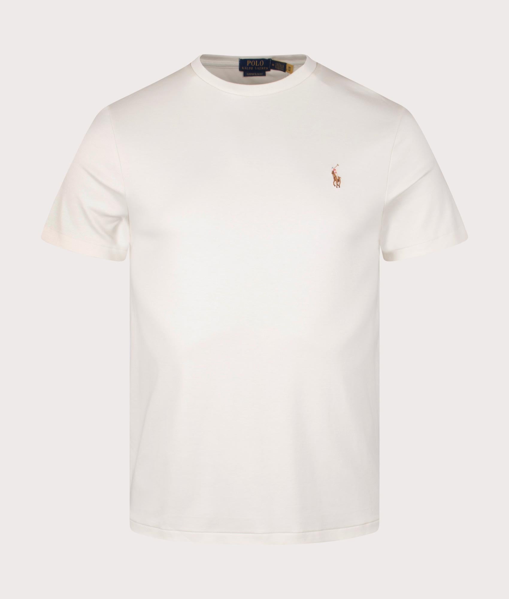 Custom Slim Fit Pima T-Shirt in Parchment Cream by Polo Ralph Lauren. EQVVS Shot.