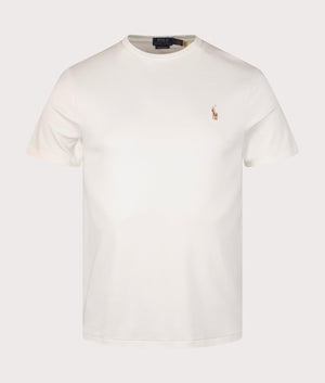Custom Slim Fit Pima T-Shirt in Parchment Cream by Polo Ralph Lauren. EQVVS Shot.