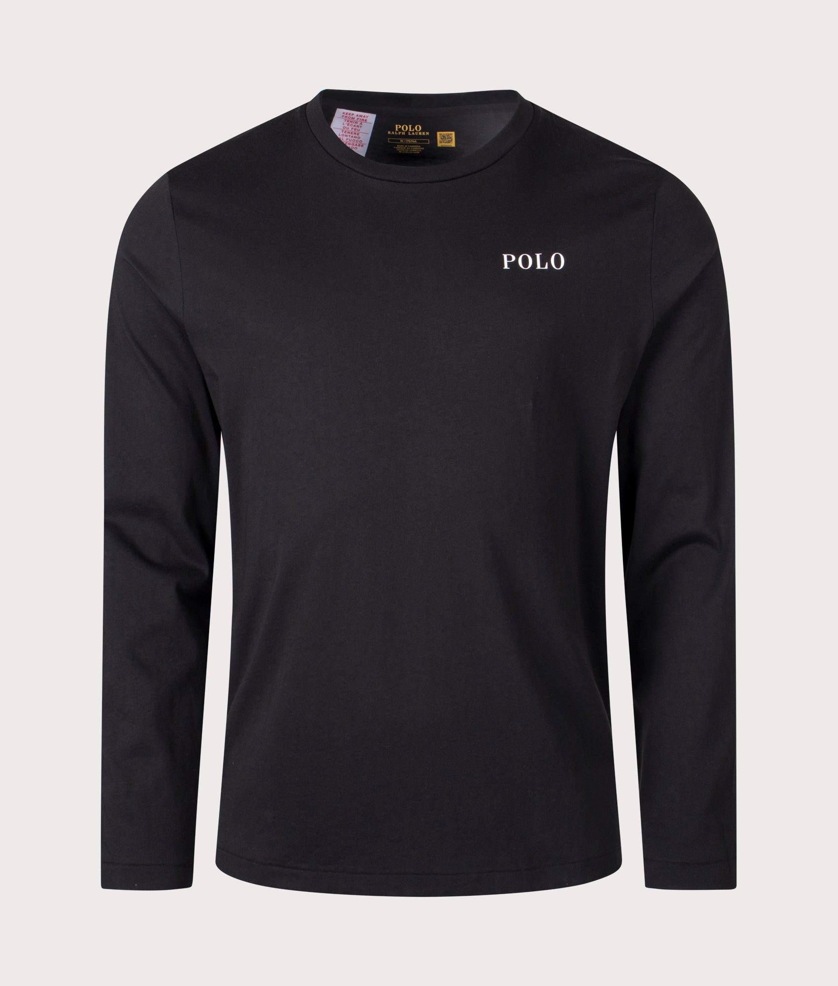 Long Sleeve Loungewear T-Shirt in Polo Black by Polo Ralph Lauren. EQVVS Shot.