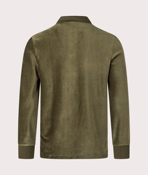 Corduroy Polo Shirt Polo Ralph Lauren, Dark Loden. Shot at EQVVS. Reverse image. 