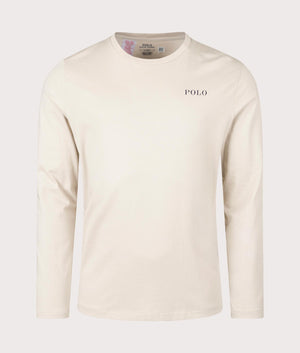 Long Sleeve Loungewear T-Shirt in Stoneware Grey by Polo Ralph Lauren. EQVVS Shot. 