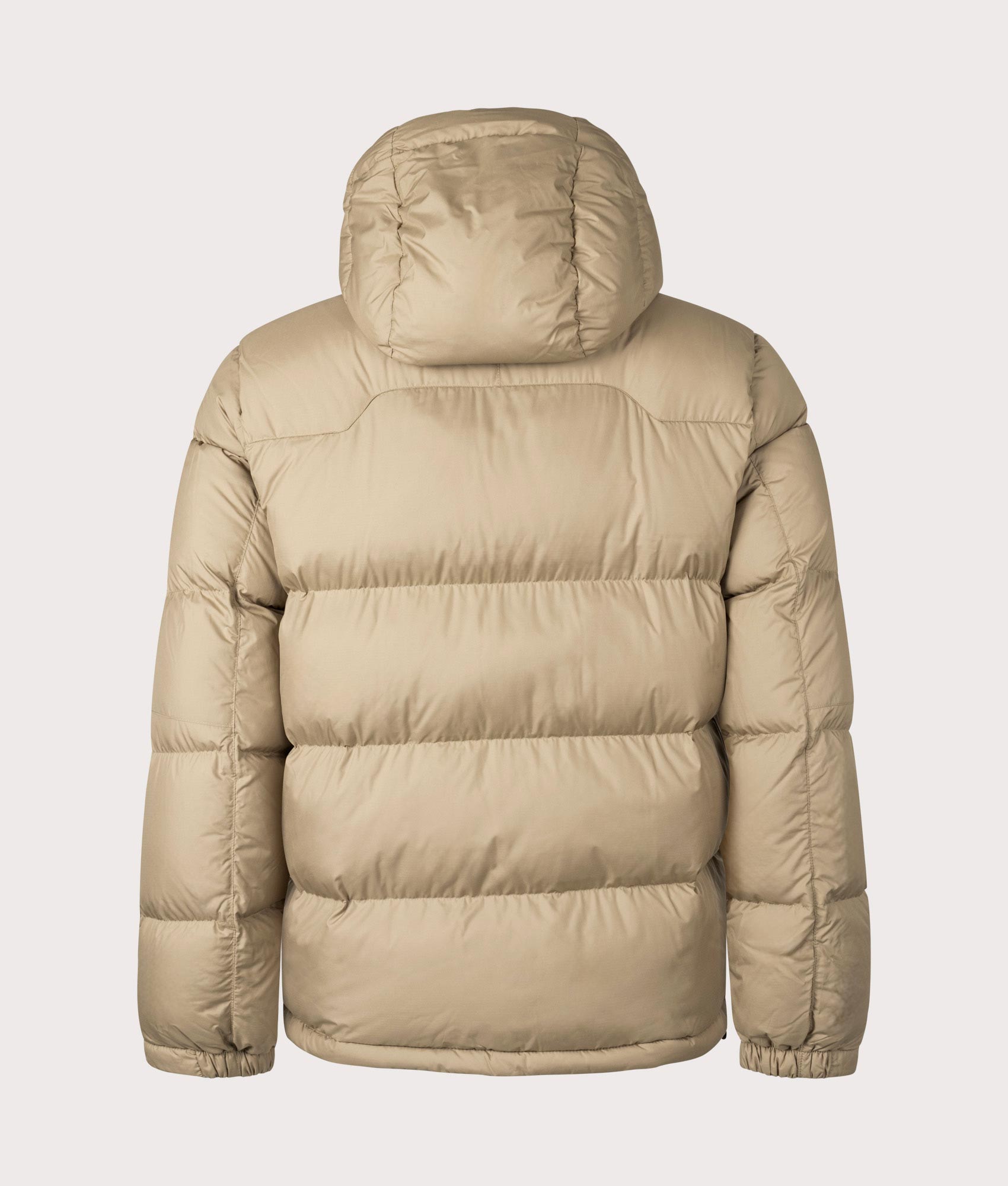 The Polo Ralph Lauren Gorham Down Jacket in Desert Khaki at EQVVS. Back Shot. 