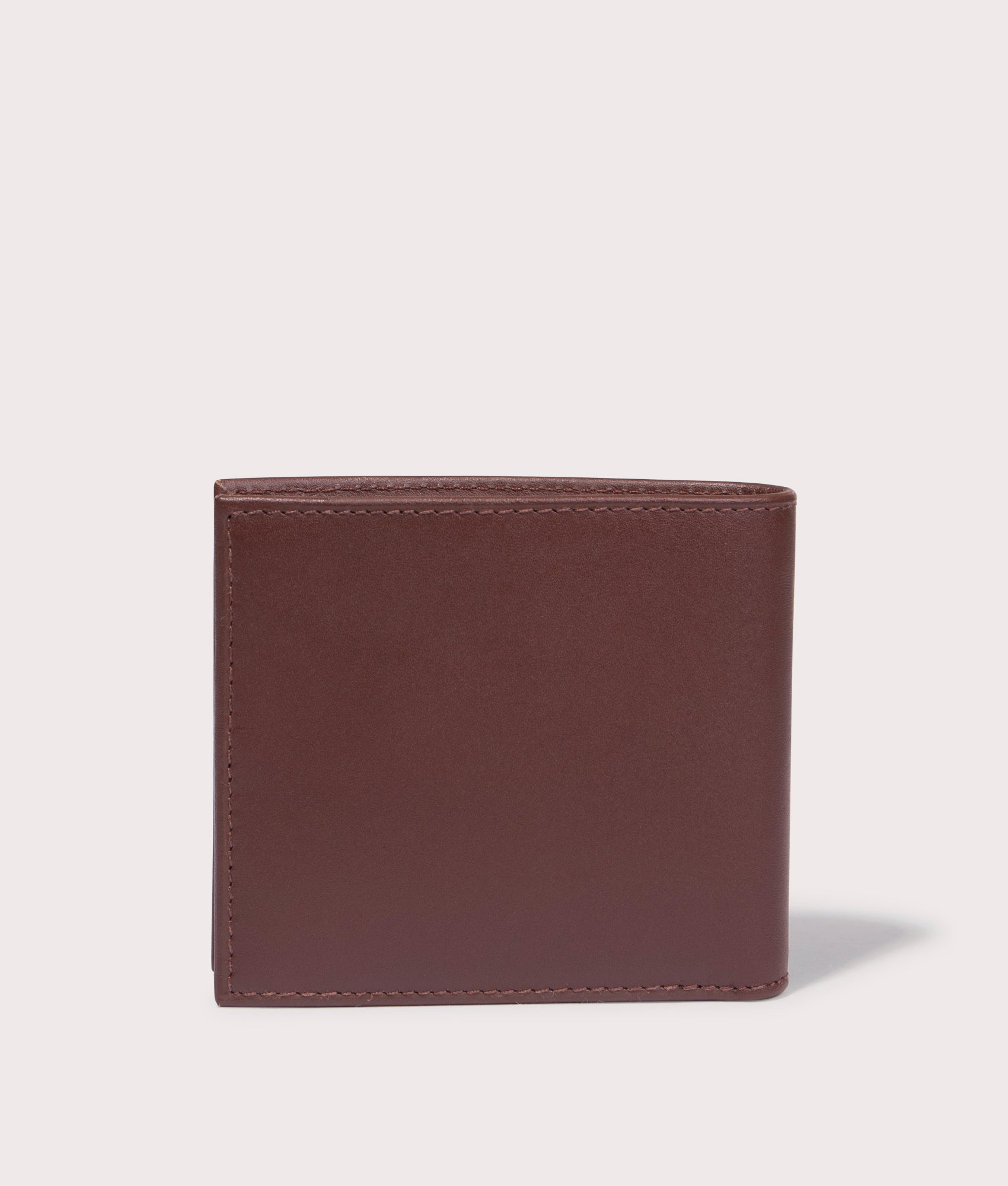 Polo Ralph Lauren Polo Bear Leather Billfold Wallet in Chestnut Brown. Back Shot at EQVVS