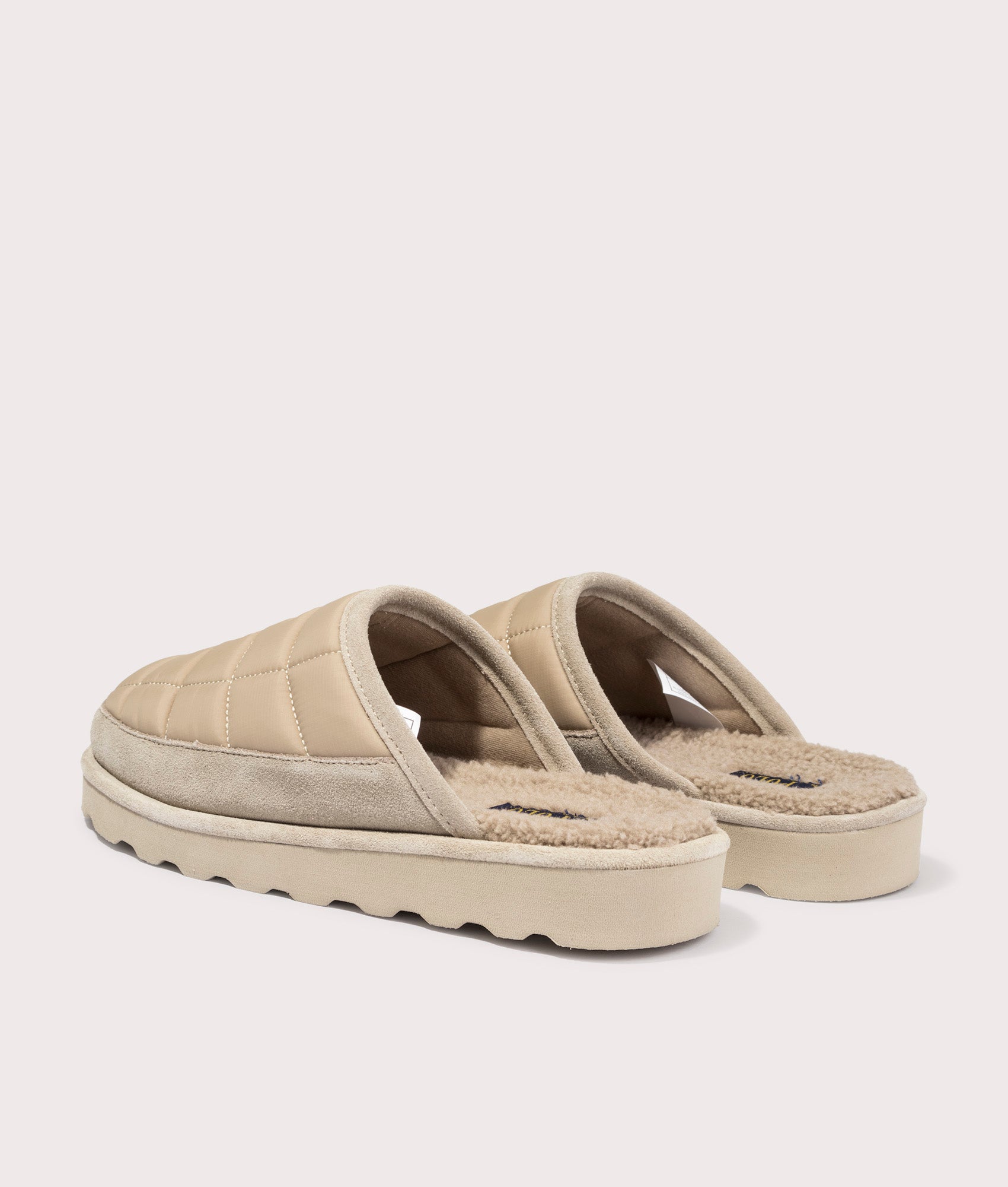 Reade Slip On Slippersd Khaki by Polo Ralph Lauren. Shot at EQVVS.  Reverse angle. 