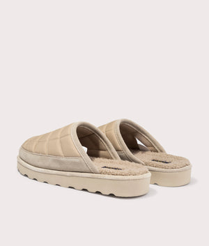 Reade Slip On Slippersd Khaki by Polo Ralph Lauren. Shot at EQVVS.  Reverse angle. 