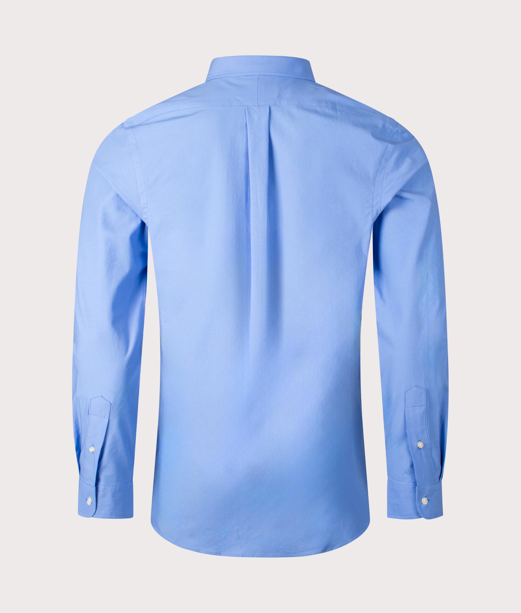 Polo Ralph Lauren Slim Fit Stretch Poplin Shirt in Harbour Island Blue at EQVVS. Back Shot.