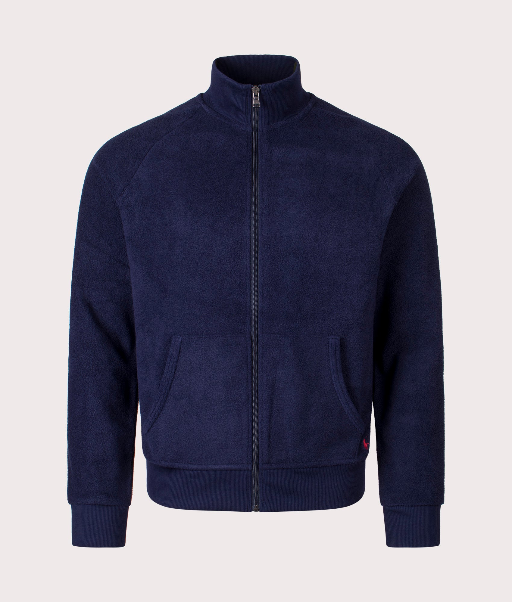 Polo Ralph Lauren Zip Through Mockneck Loungewear Top In Cruise Navy at EQVVS men Front Shot