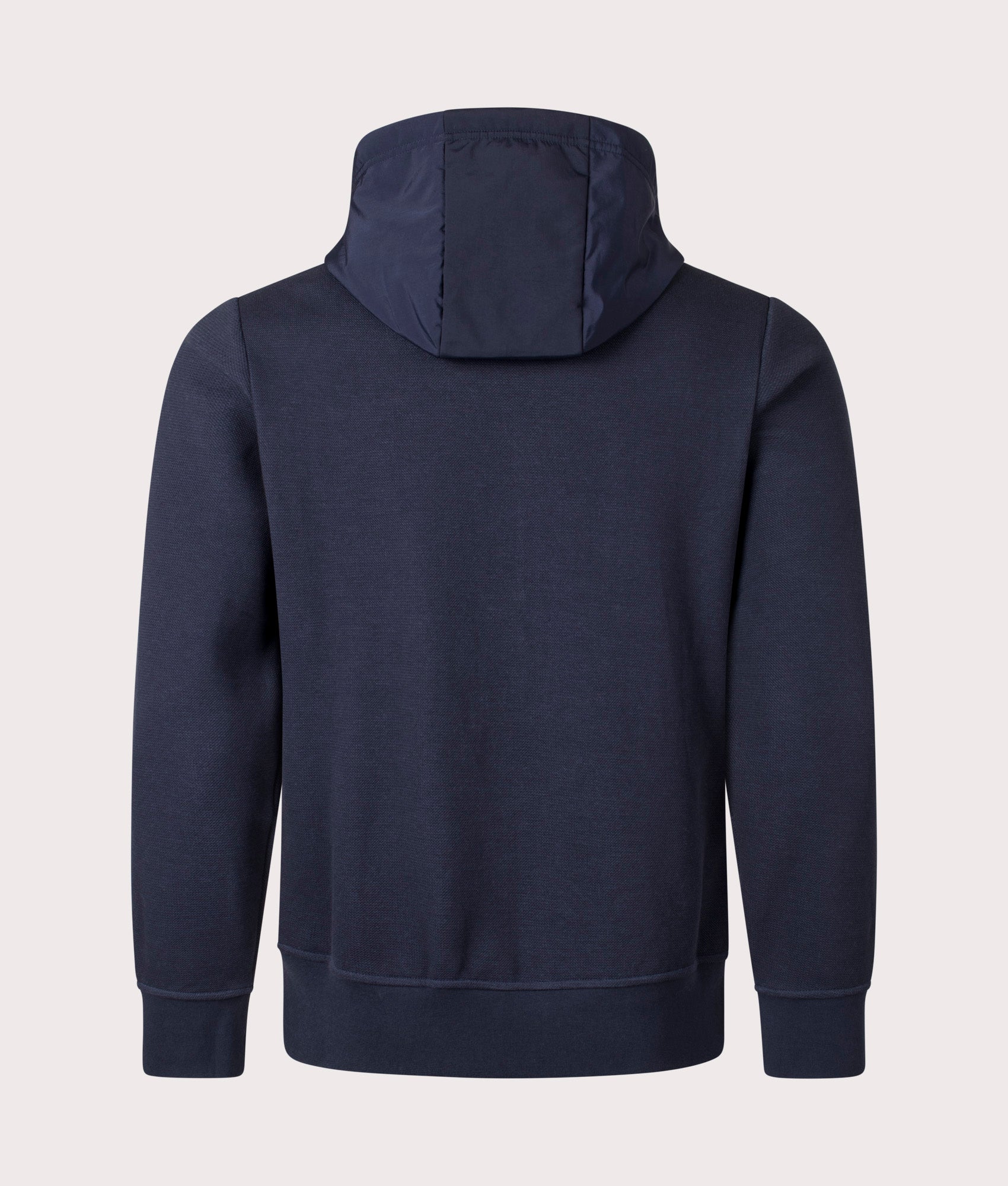 Polo Ralph Lauren Hybrid Zip Through Hoodie in Aviator Navy/Windsor Heather at EQVVS menswear back shot