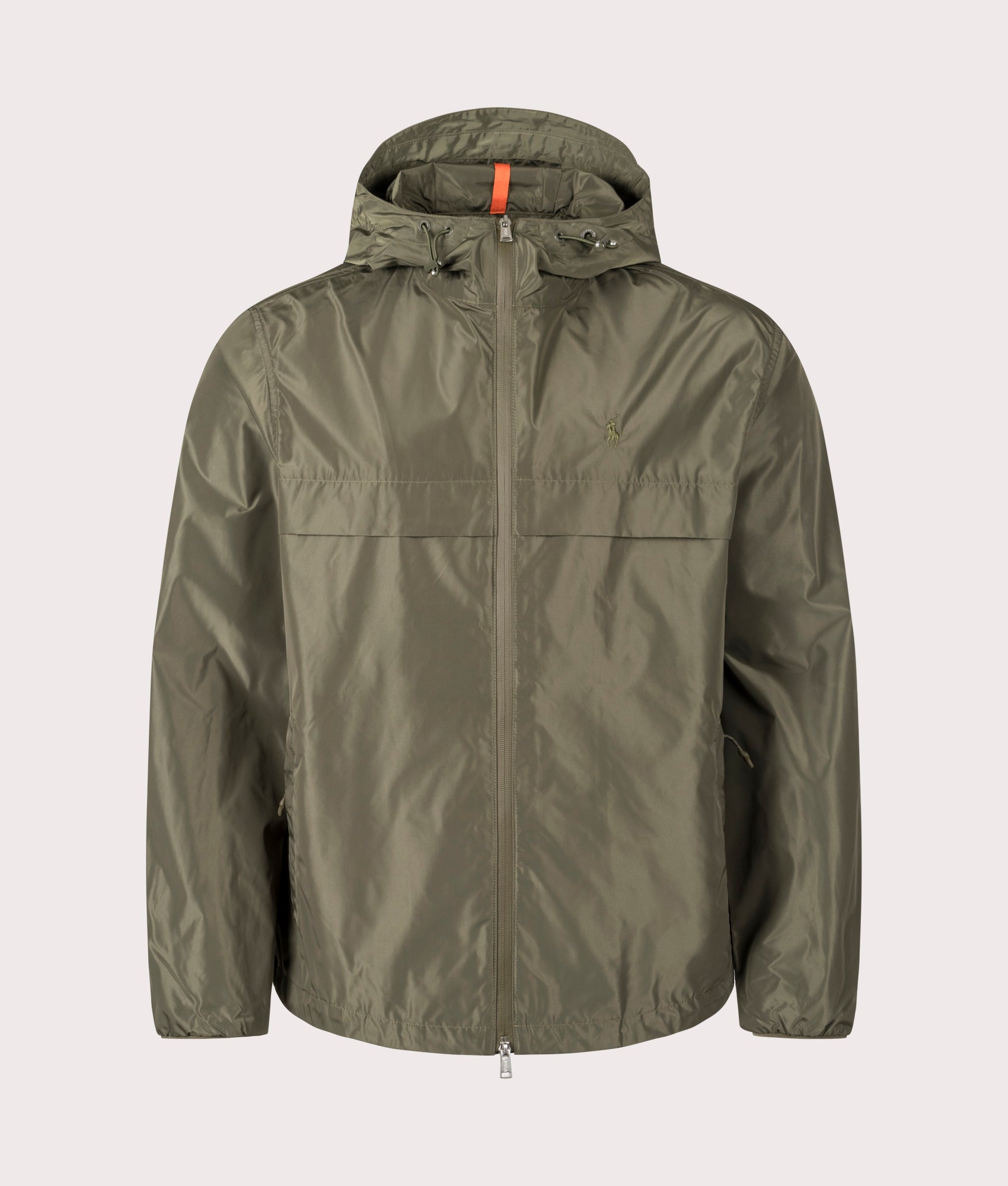 Zip Through Hooded Windbreaker Jacket in Ranger Green by Polo Ralph Lauren. EQVVS Shot. 