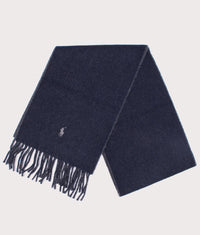Reversible Wool Scarf: 006 Navy/Charcoal 