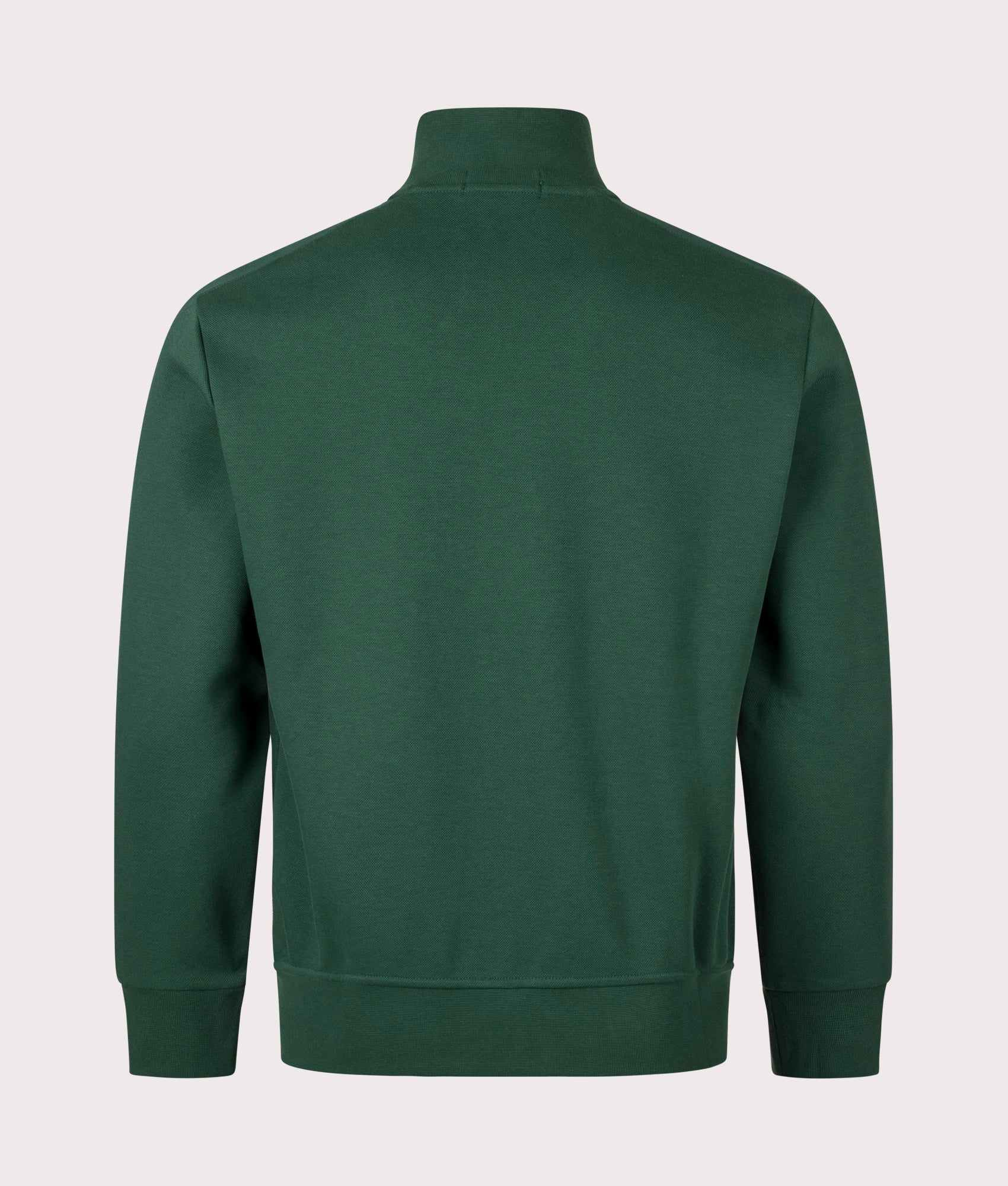 Polo Ralph Lauren Zip Through Sweatshirt in Vintage Pine. Back angle shot at EQVVS.
