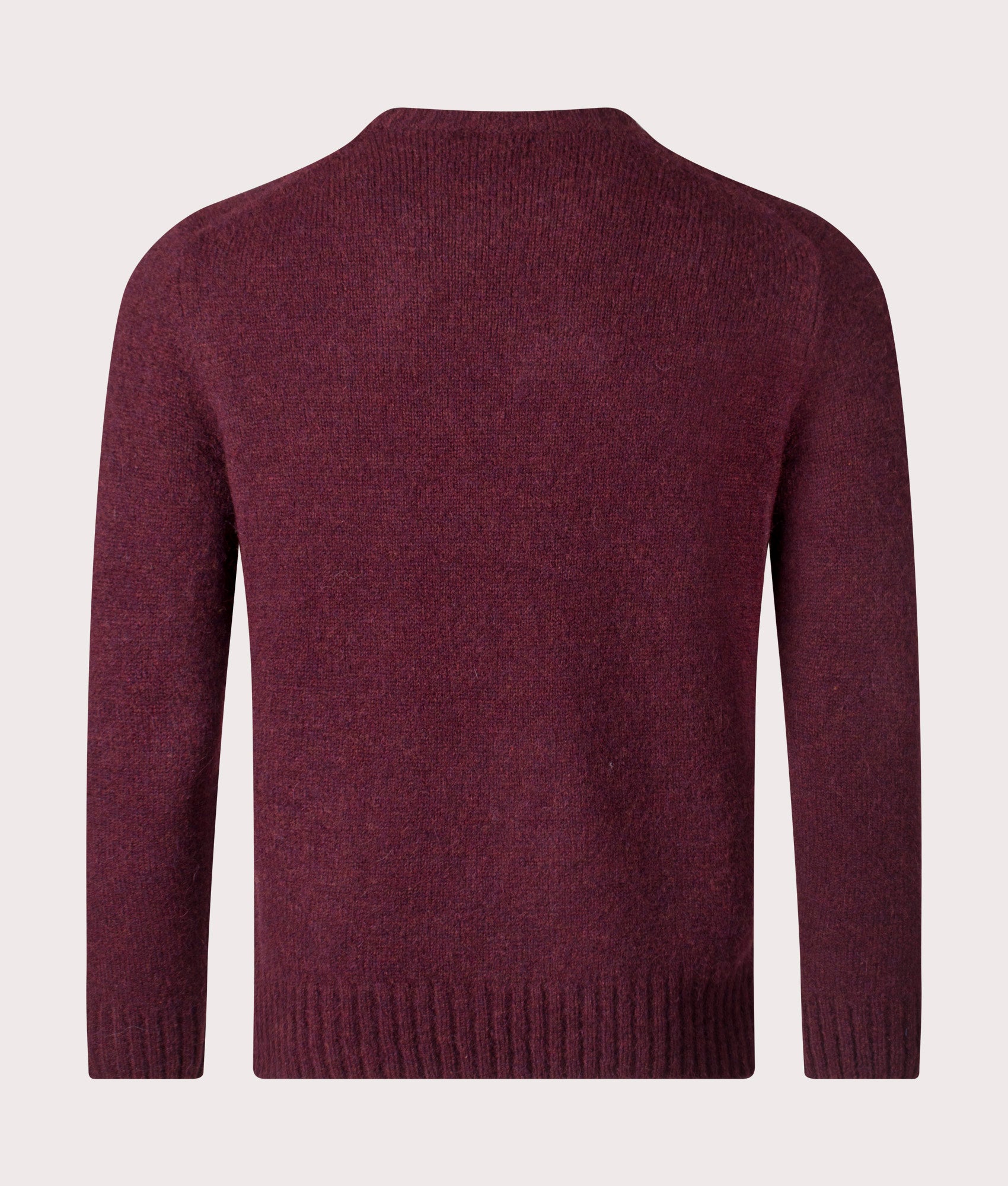 Textured Crewneck Jumper in Aged Wine Heather by Polo Ralph Lauren. EQVVS menswear back shot. 