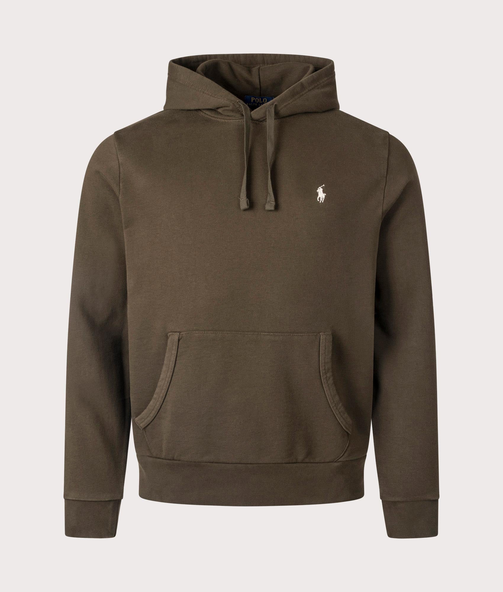 Discover the Polo Ralph Lauren Loopback Fleece Hoodie in Dark Loden. Front Shot EQVVS