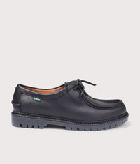 Jett Lug-Sole Leather Moc-Toe Shoes: 001 Black 