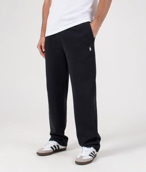 Loopback Fleece Drawstring Pants in Polo Black | 100% Cotton | Polo Ralph Lauren | EQVVS | Front angle shot 
