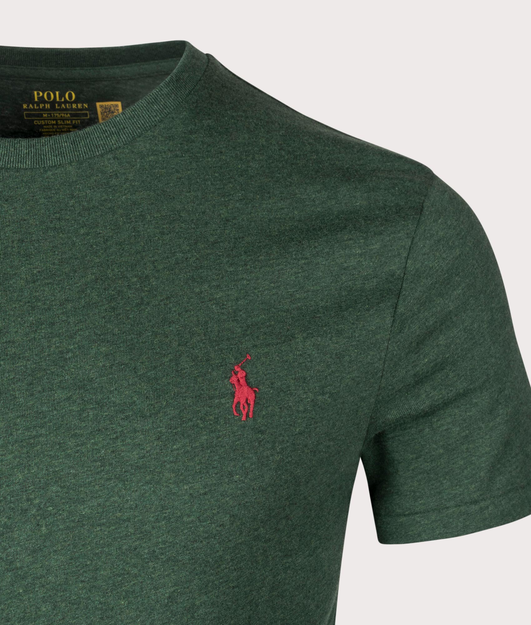 Custom Slim Fit Jersey T-Shirt in Scottish Pine Heather by Polo Ralph Lauren. EQVVS Shot.