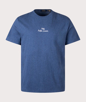 Embroidered T-Shirt by Polo Ralph Lauren in derby heather. Shot at EQVVS. Front image.