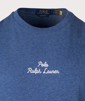Embroidered T-Shirt by Polo Ralph Lauren in derby heather. Shot at EQVVS. Detail image. 